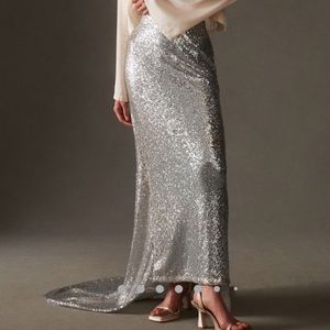 Mare Mare x Anthropologie sequin Train Maxi Skirt women’s 1X (16) NWT